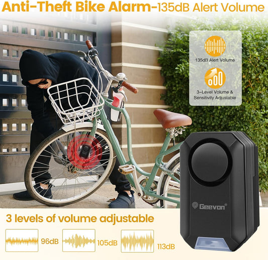 Geevon 135dB wireless bike alarm with remote – photo 2