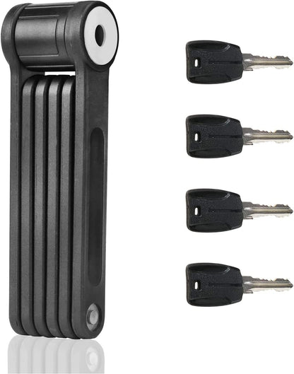 Bike Lock Bicycle Scooter Motorcycle Folding Locks with 4Keys, Fold Chain Heavy Duty Alloy Steel Foldable Lock with Mounting Bracket 2Pc Straps, 86Cm/34 Unfolding, 1.92 Lbs