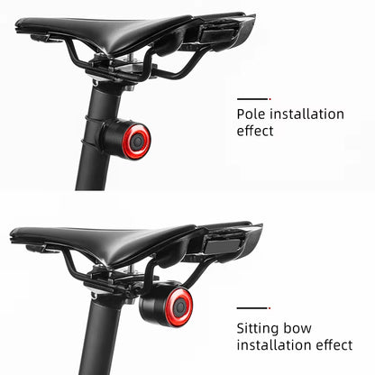 Smart Brake Bicycle Tail Light MTB Road Seatpost Saddle Bike Rear Light Waterproof USB Charging Cycling Taillight