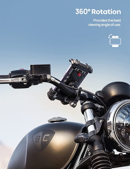Bike Phone Holder, Motorcycle Mount - Motorcycle Phone Holder, Handlebar Cell Phone Clamp, Scooter Phone Clip for Iphone Air 17 Pro Max, 16 15 Pro Max Plus, S20, More 4.7 to 6.8" Smartphones