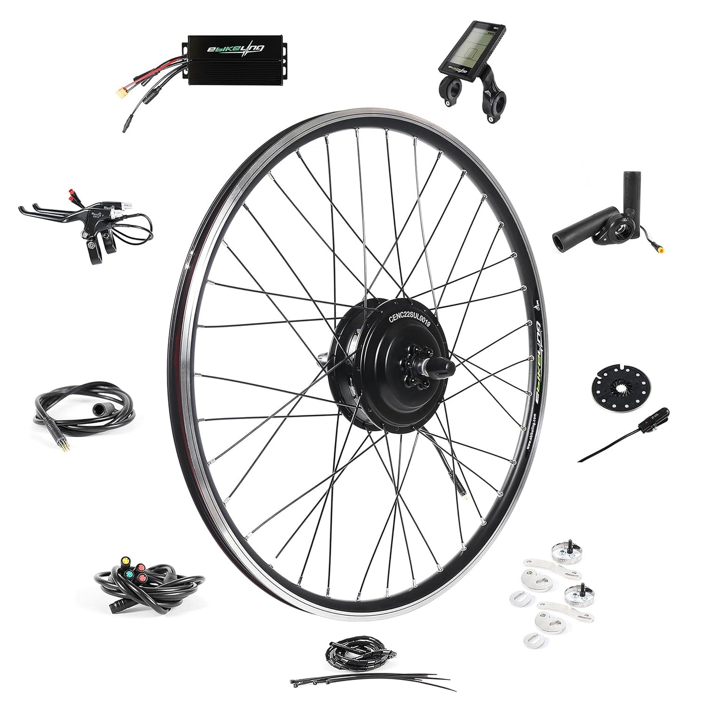 48V Front Hub Motor E-Bike Conversion Kit – 500W / 750W / 1200W / 1500W (700C Wheel)
