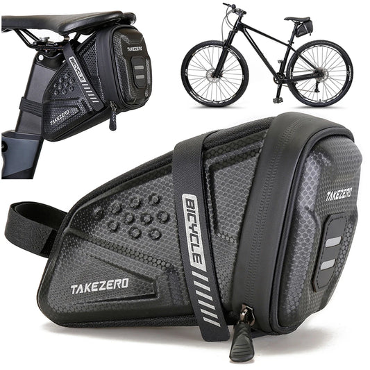 1L Bike Pocket Pack Large Capacity Bike Seat Bag Cycling Bag Reflective Bicycle Saddle Bag EVA for Mountain Road Bikes