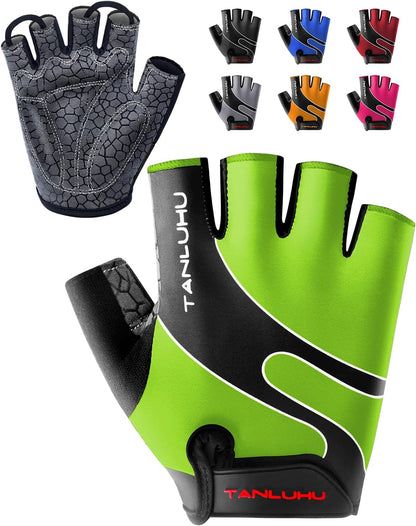 Cycling Gloves - Mountain Bike Half Finger Road Riding Gloves, Breathable, Shock-Absorbing, for Men and Women