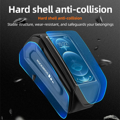 Bike Bag 1.7L Phone Bag Waterproof Front Frame Cycling Bag Touch Screen Case Holder Hard Shell Bike Bag Mtb Accessories