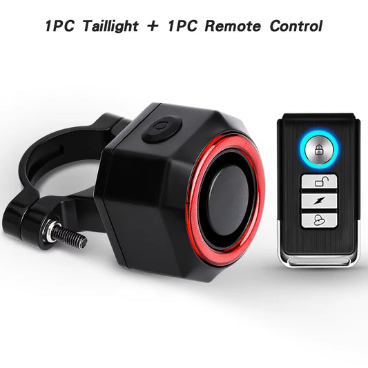 Bicycle Alarm Waterproof USB Charging Burglar Taillight Remote Control Motorcycle Alarm Security Protection 110Db