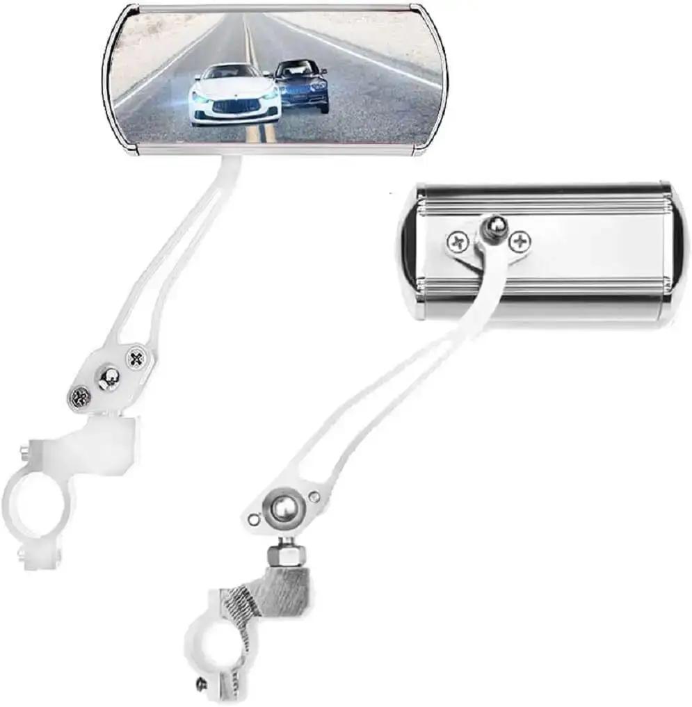 Bike Handlebar Rearview Mirrors – 2 Pack Aluminum Alloy (Silver)EvolveRide