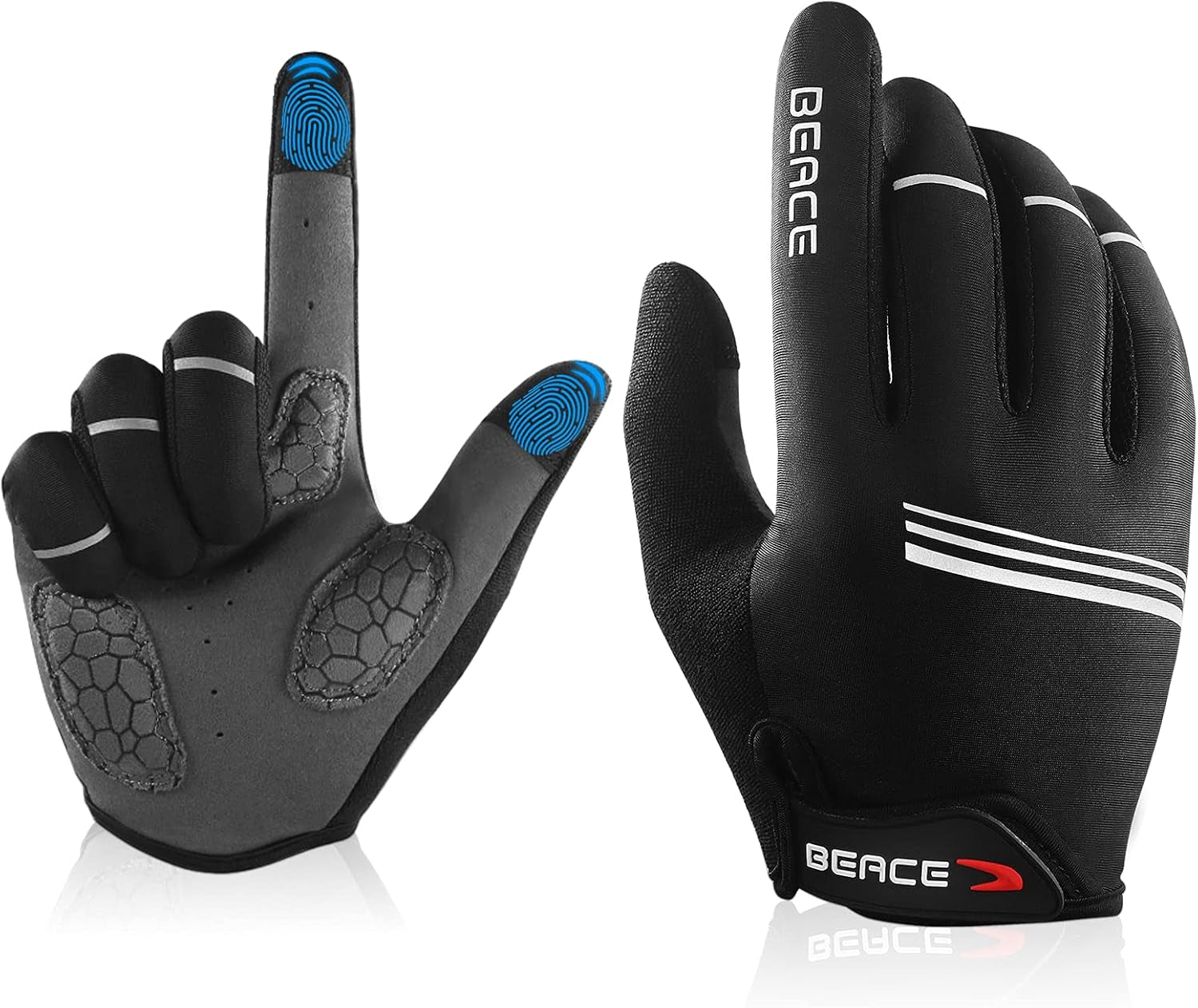 Cycling Bike Biking Gloves for Women(Colorful Night Glow) with Touch Screen-Full Finger Workout Road Mountain Bike Gloves Anti-Slip Silicone Palm