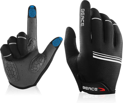 Cycling Bike Biking Gloves for Women(Colorful Night Glow) with Touch Screen-Full Finger Workout Road Mountain Bike Gloves Anti-Slip Silicone Palm