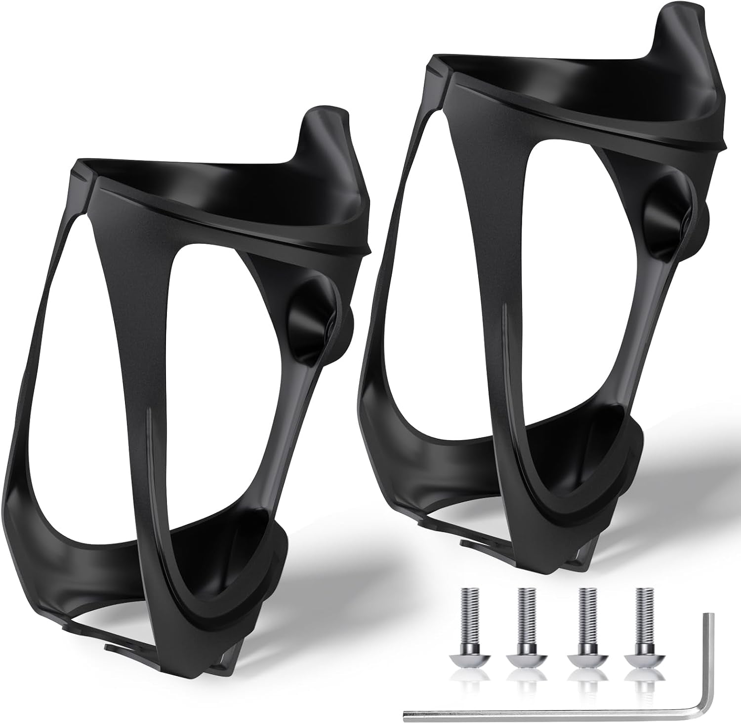 Bike Water Bottle Holder - 2 Pcs Ultralight Bicycle Cup Holder Cage with Screws Tool, Universal Resin Cycling Bottle Rack Brackets for Road MTB Mountain Bike, Fits for 2.75-3.94" Diameter Cup