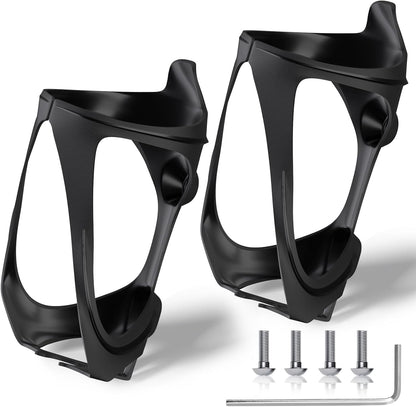 Bike Water Bottle Holder - 2 Pcs Ultralight Bicycle Cup Holder Cage with Screws Tool, Universal Resin Cycling Bottle Rack Brackets for Road MTB Mountain Bike, Fits for 2.75-3.94" Diameter Cup