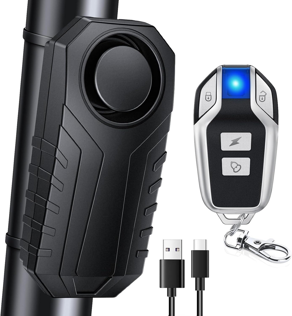 Onvian rechargeable wireless bike alarm with remote