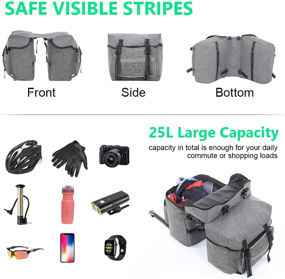 Bicycle Pannier Bag Waterproof Bike Rear Rack Bag Portable Bike Seat Carrier Bag Road Bike Storage Bag