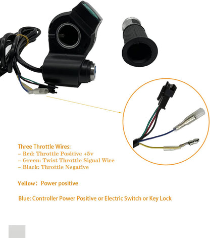 1 Pair Ebike Throttle Grip, Universal Electric Bicycle Scooter Twist Handlebar W