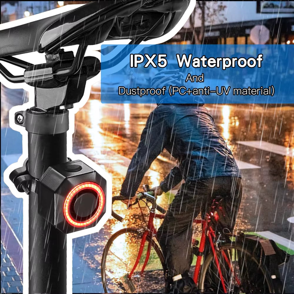 Bicycle Alarm Waterproof USB Charging Burglar Taillight Remote Control Motorcycle Alarm Security Protection 110Db