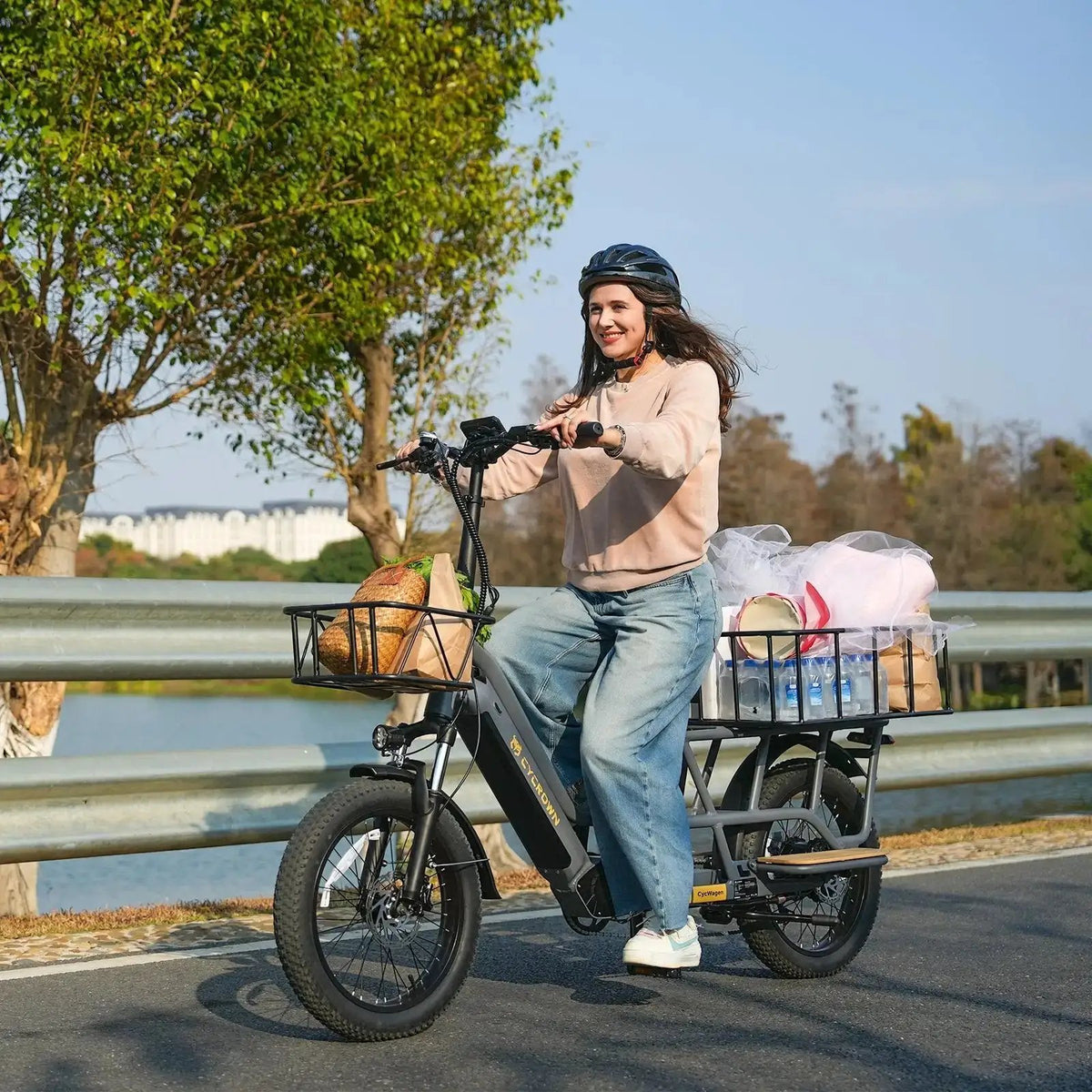 Cycrown Wagen Dual Battery Longtail Cargo EbikeElectric BikeEvolveRide