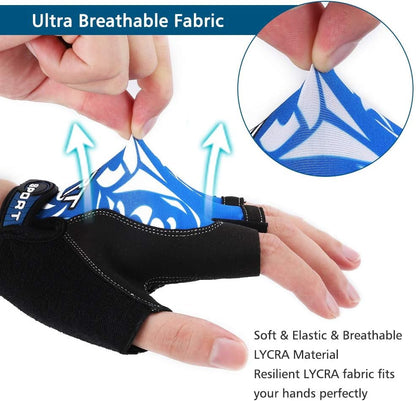 Cycling Gloves for Women Men, Half Finger Bike Gloves, Road Bicycle Gloves, Shock-Absorbing Anti-Slip Breathable Motorcycle Mountain Bike Gloves for Men Women Adults