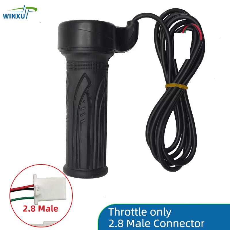 Electric Bicycle Twist Throttle Hall Sensor Turn Handle Accelerator 1.5M for Electric Scooter Ebike E-Bike Motorcycle Tricycle