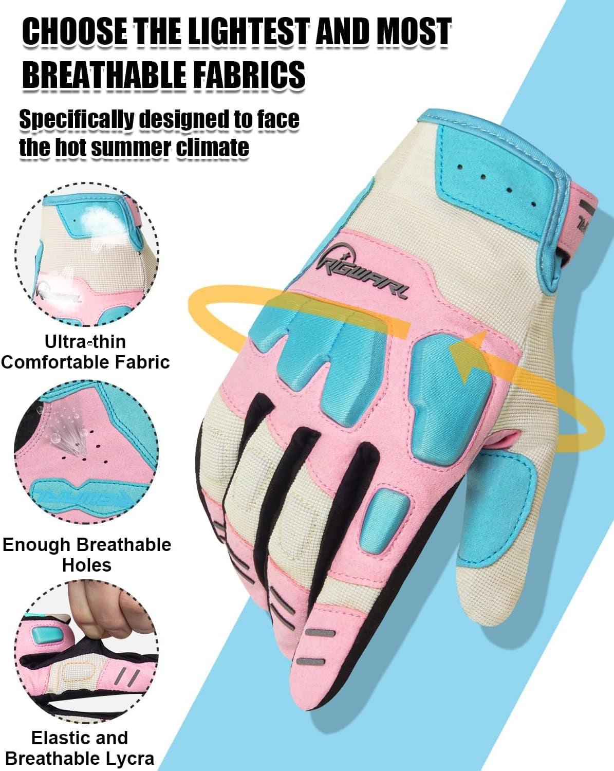 Comfortable Mountain Bike Motorcycle Gloves Women and Men with Touchscreen Fingers for Riding ATV MTB Drit Bike…