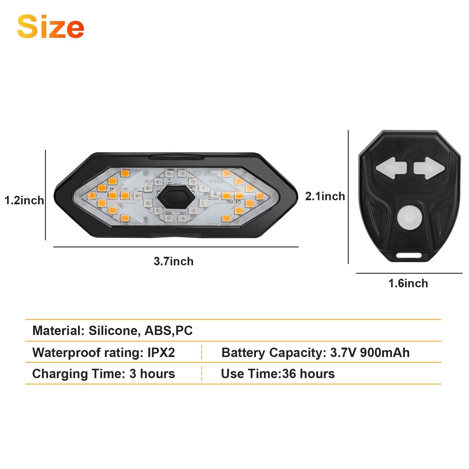 Bike Turn Signals Light, 100LM 5-In-1 Smart Bright Bike Rear Tail Lamp IPX2 USB Charge Waterproof Safety Cycle Night Light