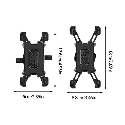 Phone Holder for Bike Handlebar Rotatable Multipurpose Phone Mount Black Phone Clip for Scooter Motorcycle Space-Saving Phone