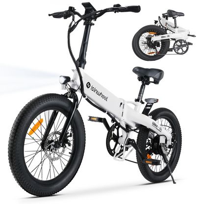isinwheel U5 Folding Electric Bike – Cloud White