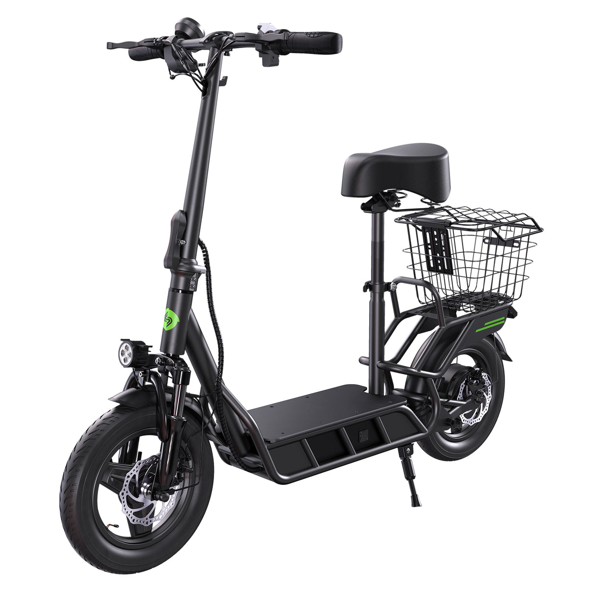 isinwheel Hyper X 700W Electric Scooter with Seat & Basket – Black