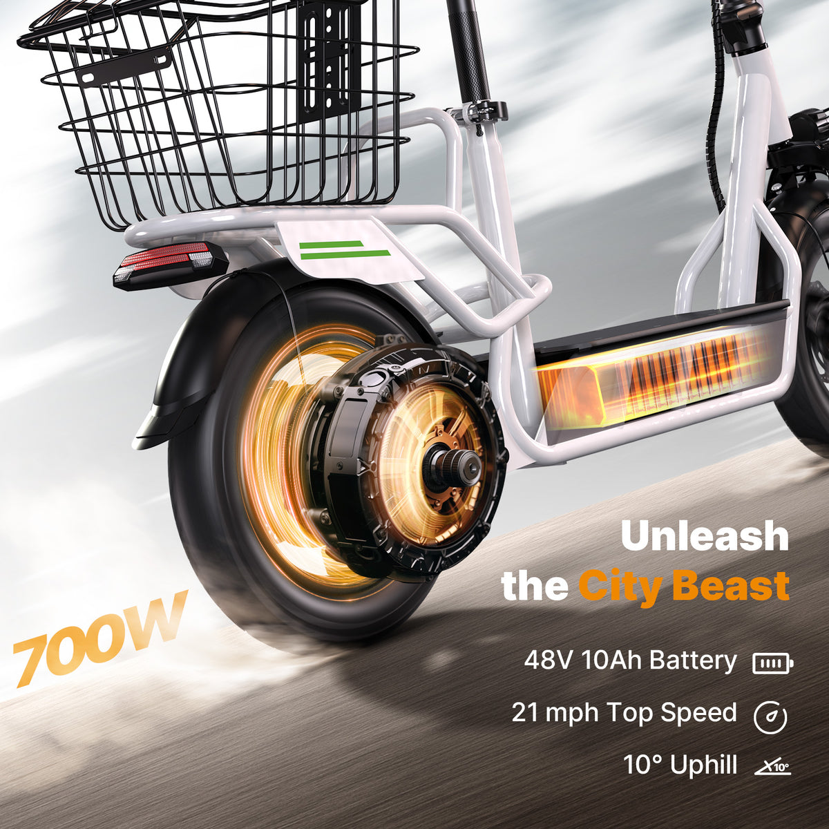 isinwheel Hyper X 700W Electric Scooter with Seat & Basket – photo 5
