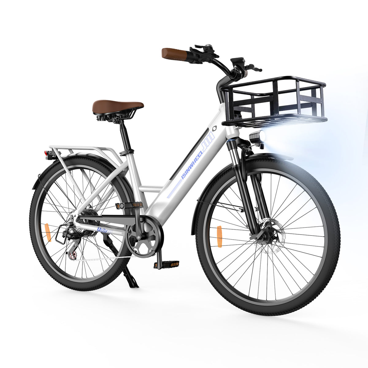 isinwheel Ucity Electric Cruiser Bike – Cloud White