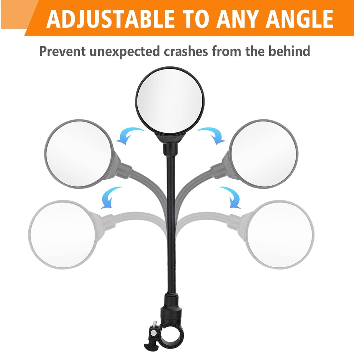 Bike handlebar mirrors 2 pack, wide-angle convex – photo 6