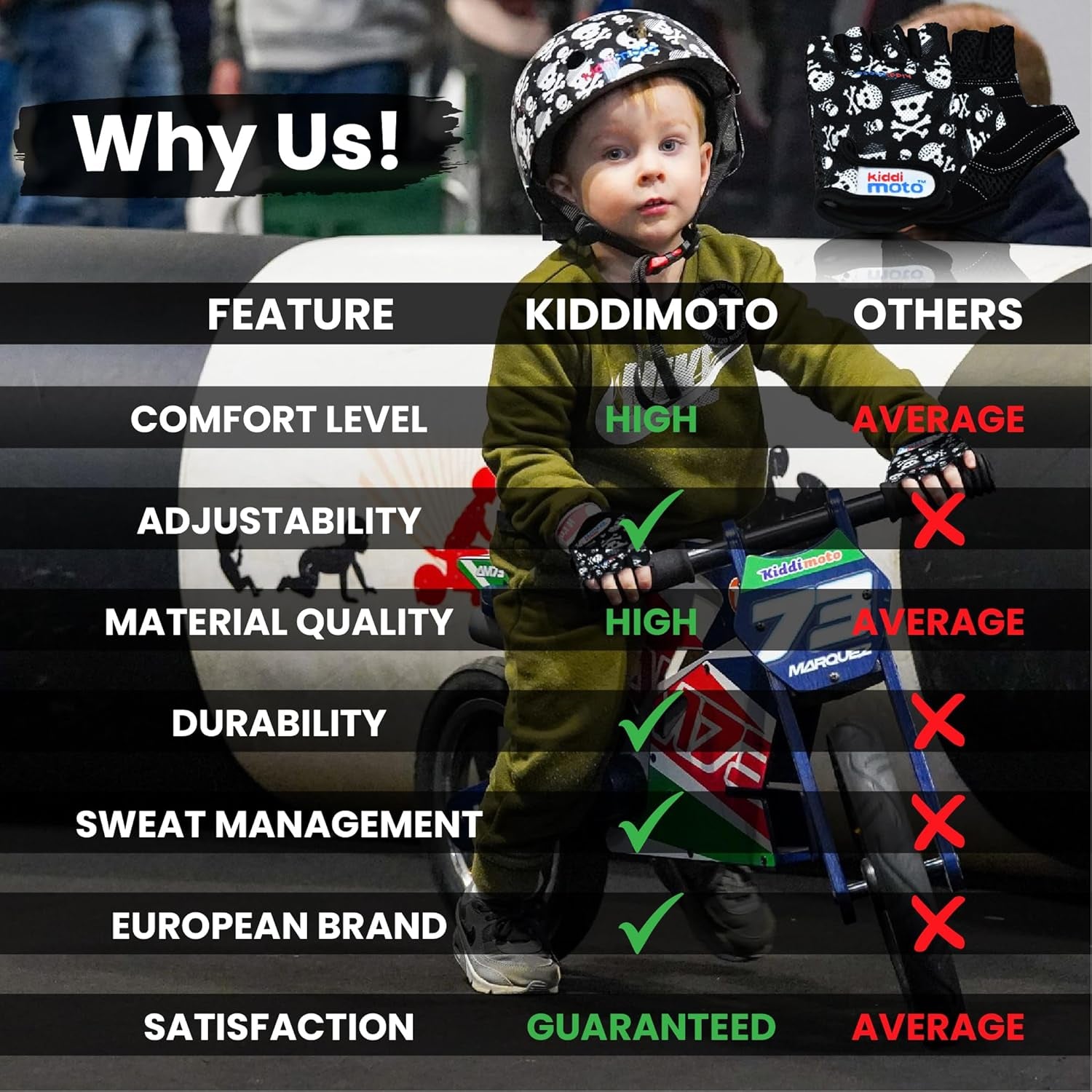 anti Slip Kids Bike Gloves for Kids Boys & Girls Best Toddler Bike Gloves Ages 2-8 Fingerless Cycling Gloves for Youth Sports like MTB, BMX Dirt Biking, Mountain Bike Riding, Skates