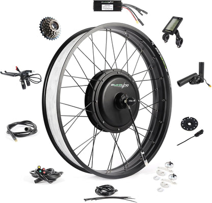Ebike Conversion Kit 48V 1500W 1200W Front or Rear 26" Fat Electric Bike Conversion Kit, Add on Electric Bike Kit, Durable Waterproof Design for High Performance, Easy Install