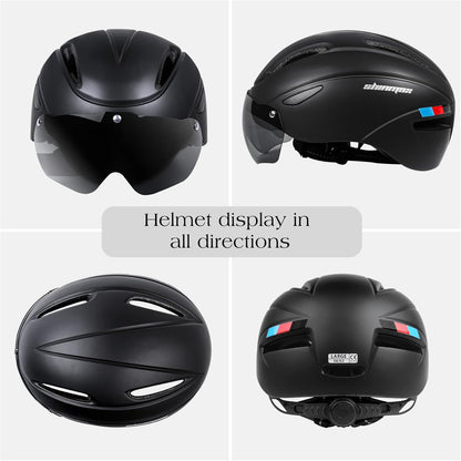 Bike Helmet for Men Women, Bicycle Helmet with Detachable Magnetic Goggles Adjustable for Adult Road Biking Mountain Cycling Helmet (BC-001)