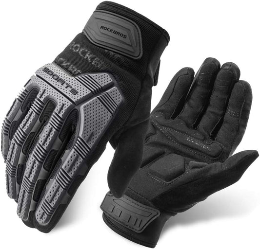 Mountain Bike Gloves with Gel Pad Touch Screen Knuckle Protection for BMX MX ATV MTB Racing Black