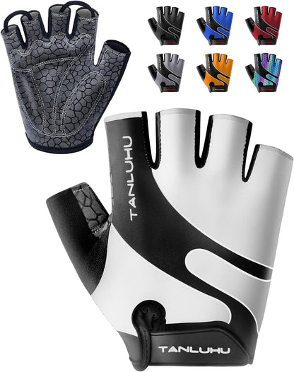 Cycling Gloves - Mountain Bike Half Finger Road Riding Gloves, Breathable, Shock-Absorbing, for Men and Women