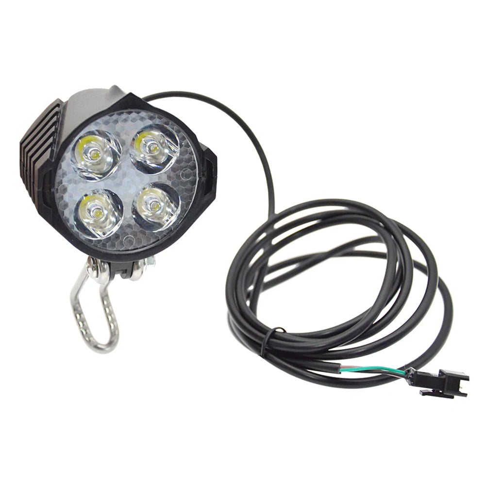 36V/48V/60V E-Bike Horn Light Electric Scooter LED Headlight 18W Waterproof 2 in 1 Horn Lamp Motorcycle Bicycle Flashlight