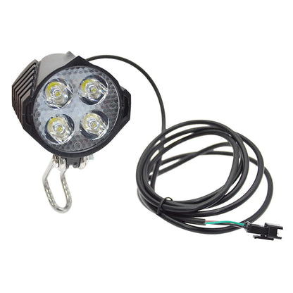 36V/48V/60V E-Bike Horn Light Electric Scooter LED Headlight 18W Waterproof 2 in 1 Horn Lamp Motorcycle Bicycle Flashlight