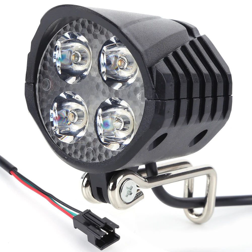36V/48V/60V E-Bike Horn Light Electric Scooter LED Headlight 18W Waterproof 2 in 1 Horn Lamp Motorcycle Bicycle Flashlight