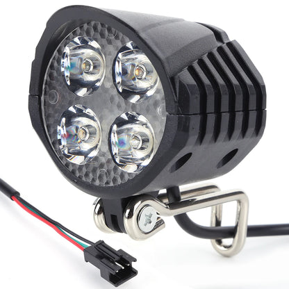 36V/48V/60V E-Bike Horn Light Electric Scooter LED Headlight 18W Waterproof 2 in 1 Horn Lamp Motorcycle Bicycle Flashlight