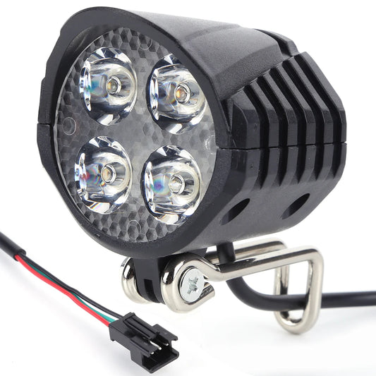 36V/48V/60V E-Bike Horn Light Electric Scooter LED Headlight 18W Waterproof 2 in 1 Horn Lamp Motorcycle Bicycle Flashlight