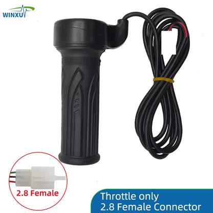 Electric Bicycle Twist Throttle Hall Sensor Turn Handle Accelerator 1.5M for Electric Scooter Ebike E-Bike Motorcycle Tricycle