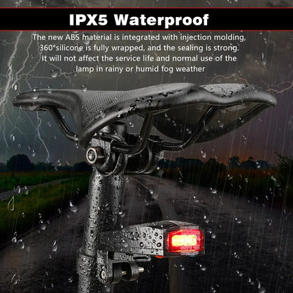 Waterproof Wireless Bike Alarm Bicycle Rear Light Anti-Theft Alarm USB Charge Remote Control LED Taillight Bike Finder