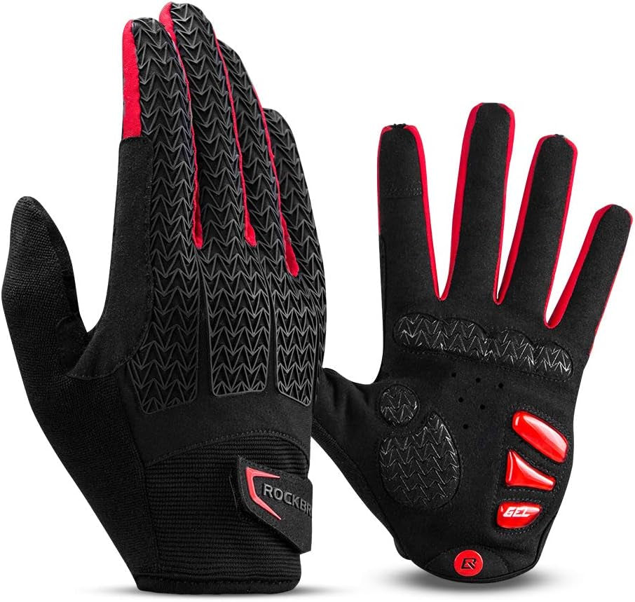 Winter Cycling Gloves Winter Bike Gloves with Full Finger Windproof Anti-Slip Thermal Gloves for Cycling,Biking,Running Blue