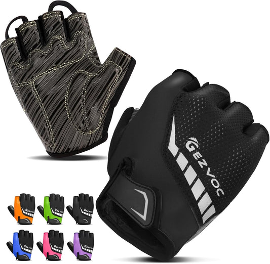 GEZVOC Half Finger Cycling Gloves – Shock-Absorbing Breathable MTB & Road Bike GlovesEvolveRide