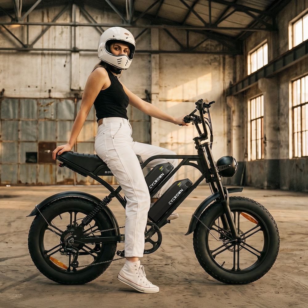 Cycrown CycHunter Pro 26Ah electric moped bike front view