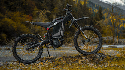 EUNORAU R1-19 electric dirt bike riding outdoors