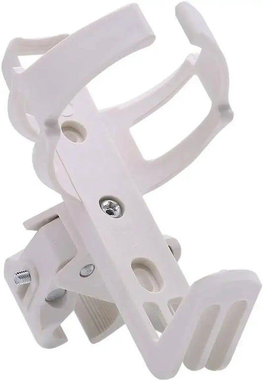 PVC bike water bottle holder, white, quick-release handlebar cage