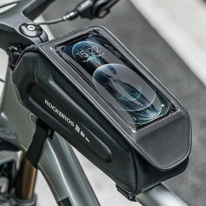 ROCKBROS 1.7L Waterproof Hard Shell Bike Phone Bag – Top Tube Frame Case with TouchscreenEvolveRide