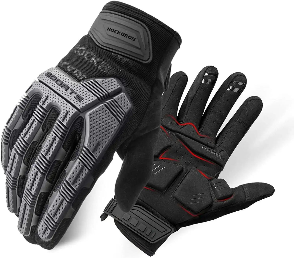 ROCKBROS Mountain Bike Gloves – Gel Pad, Touch Screen, Knuckle Protection (Black)EvolveRide