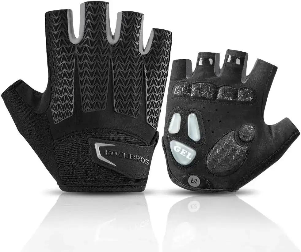 ROCKBROS Winter Cycling Gloves – Half Finger Shock-Absorbing Gel & SBR Pads, Breathable Anti-Slip GlovesEvolveRide