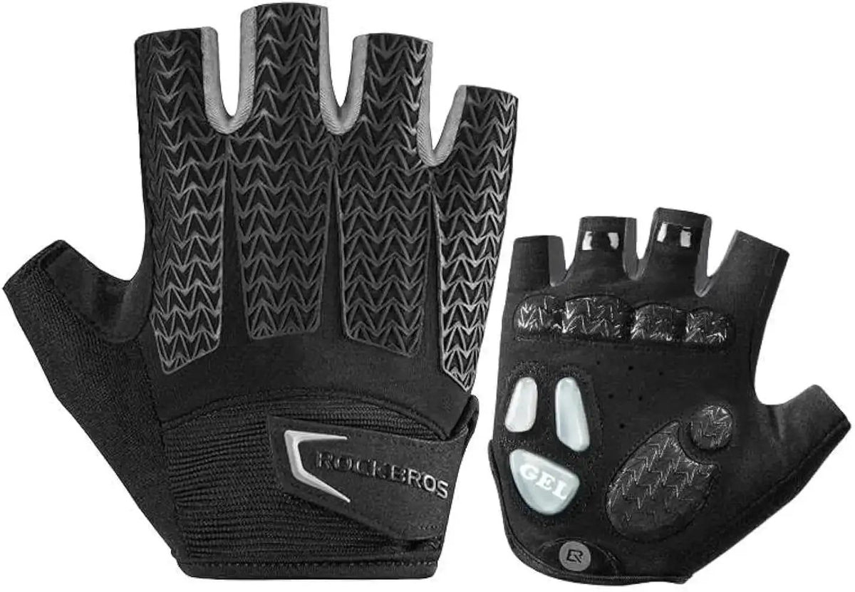 ROCKBROS Winter Cycling Gloves – Half Finger Shock-Absorbing Gel & SBR Pads, Breathable Anti-Slip GlovesEvolveRide